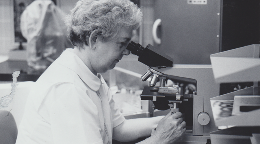 Sister Dorothy Daley in lab
