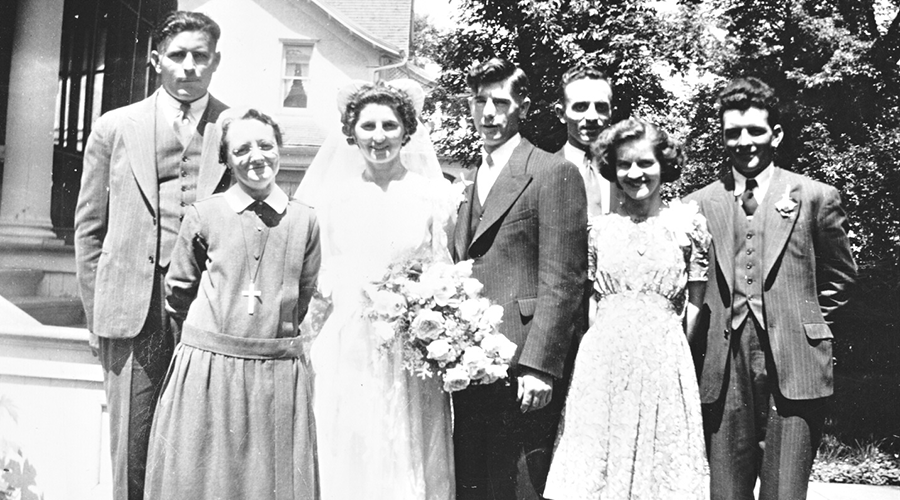 Wedding party on residence grounds