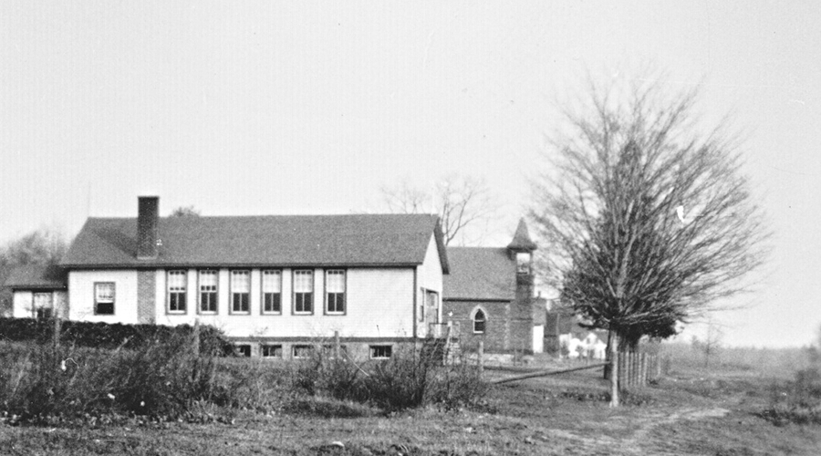 Christian Island school and church